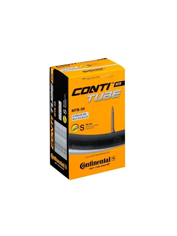 Hassle-Free Returns Continental Mtb Tube - Presta 60Mm Valve: Black 26X1.75-2.50&quot