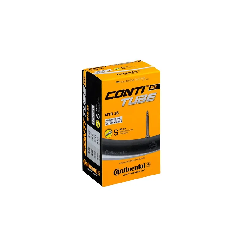 Hassle-Free Returns Continental Mtb Tube - Presta 60Mm Valve: Black 26X1.75-2.50&quot