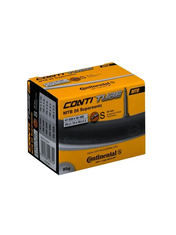 Viral Continental Mtb Tube Supersonic - Presta 42Mm Valve: Black 26X1.75-2.2