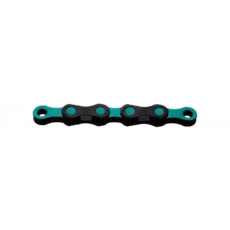 KMC DLC 12 Waxed Chain 126L - Black/Celeste - 126L Wholesale