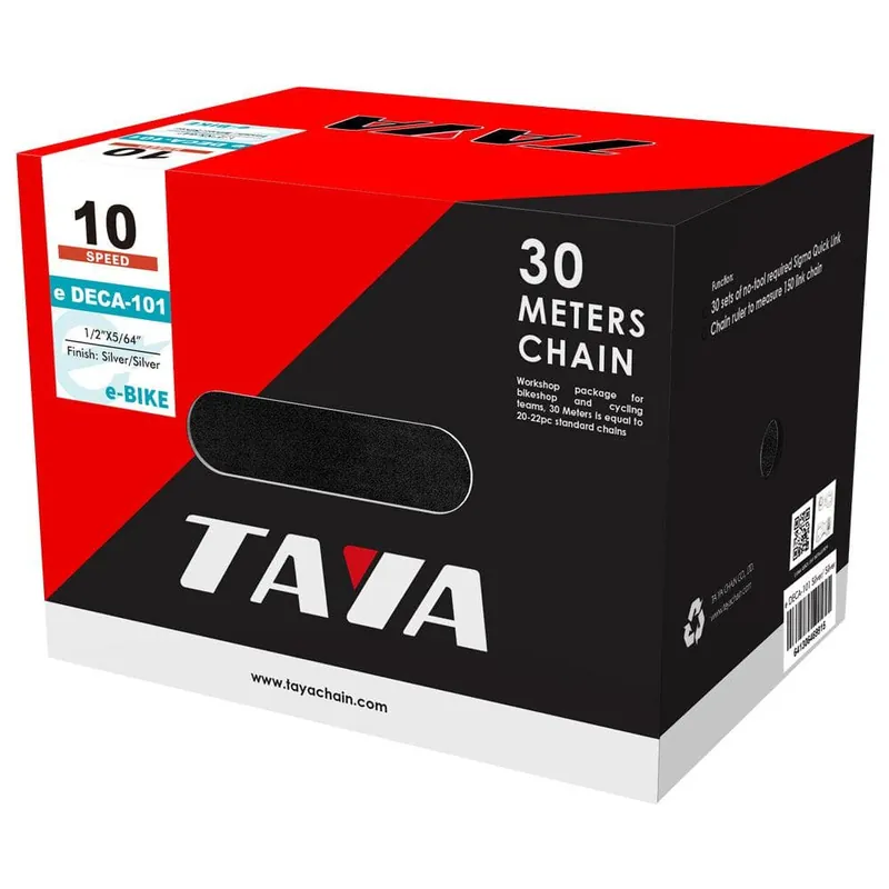 Bulk Order Taya e-Deca-101 10 Speed Chain Silver 30m Workshop Roll