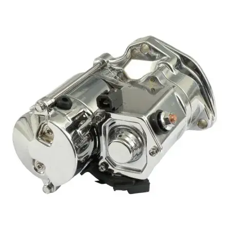 Genuine WAI 1.4KW Starter Motor in Chrome Finish For 2006-2017 Dyna, 2007-2017 Softail, 2007-2016 Touring Models (18905CN)