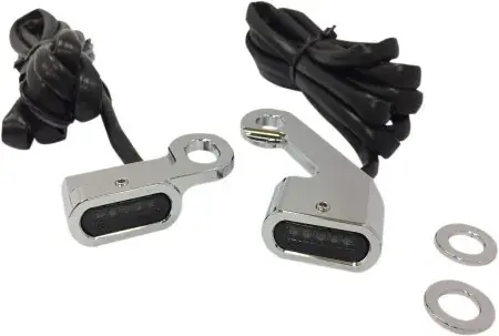 Holiday Sale Drag Specialties Handlebar LED Turn Signals in Chrome Finish With Smoke Lens For 2009-2016 Touring, 2015-2024 Softail With Mechanical Clutch (L22-0232CMENU)