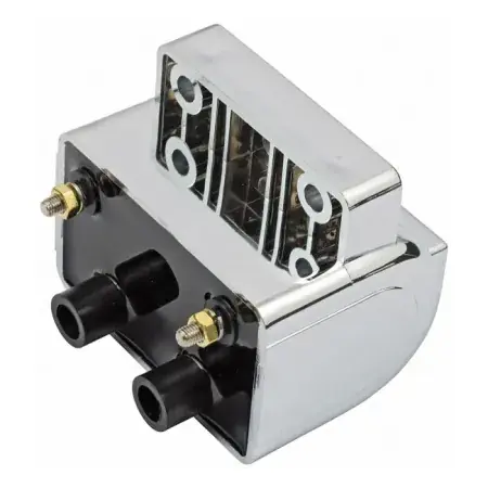 Doss Late OEM Style Ignition Coil 12V, 3 OHM Electronic Ignition in Chrome Finish For 1985-1999 B.T. (Excluding FXR, TC & 1995-2017 Fuel Injection), 1986-2003 XL Models (10-2033) Super Sale