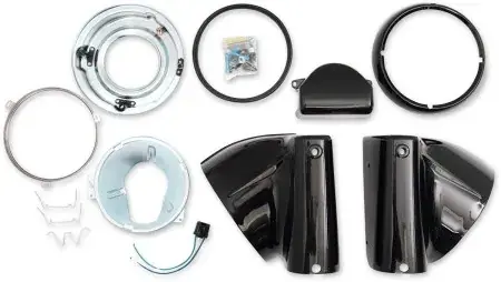 Drag Specialties Headlight Nacelle Kit For 7 Inch Headlight In Gloss Black For Harley Davidson 2000-2017 Softail Models (L20-0629GB) Buy Online