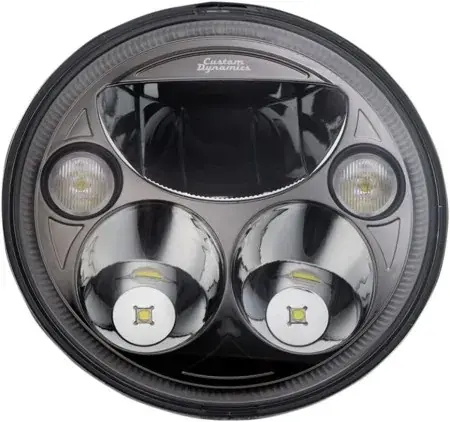 Sale Custom Dynamics Black 7 Inch Round TruBeam Headlamp For 2014-2019 Indian Chief & Springfield Models (CDTB-7-I-B)