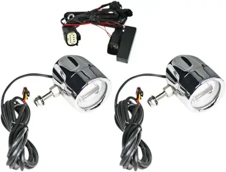 Custom Dynamics ProBEAM L.E.D. Halo Fog Lights In Chrome Finish For Harley Davidson 2010-2013 Street Glide & Road Glide Custom Motorcycles (PB-FOG-SS6-C) Handmade