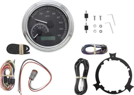 Hassle-Free Returns Dakota Digital MVX Series Analog Gauge Systems in Black/Gray/Chrome Finish For 1996-2003 FLHR, 1996-2003 FXST/FLST And FXDWG Models (MVX-2002-KG-C)