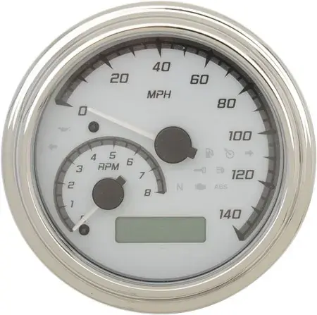 Dakota Digital MVX Series Analog Gauge Systems in White/Gray/Chrome Finish For 2011-2017 FXST/FLST, 2012-2017 FXD/FXDWG And 2014-2016 FLHR Models (MVX-2011-WG-C) Limited Offer