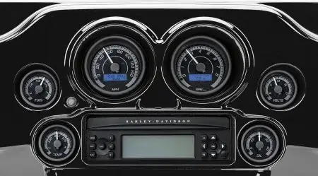 Handmade Dakota Digital Six-Gauge Kit MVX-8K Series in Black/Gray Background With Black Bezel Finish For 1996-2003 FLT/FLHT/FLHR Models (MVX-8600-KG-K)