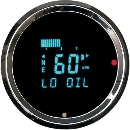 While Supplies Last Dakota Digital Tachometer 3000 Series Aluminium in Chrome Finish 3-3/8 Inch 3016 Model With Indicators (HLY-3016)
